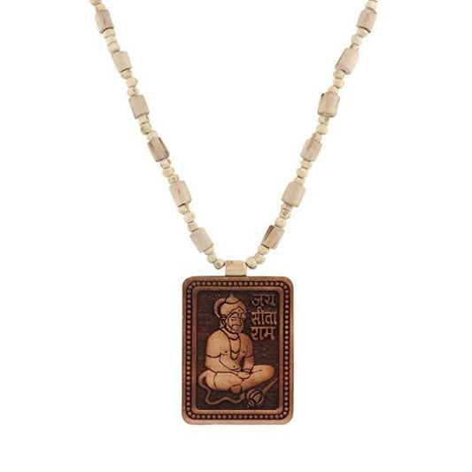 Original & Natural Wood Tulsi Kanthi Mala With Hanuman ji Locket Pendant pack of 2